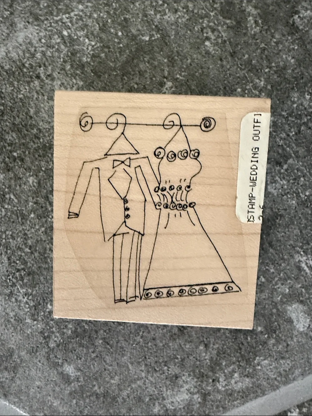2 Stamp Set: Endless Creations Happy Wedding Day Wooden Stamp Set Bride & Groom